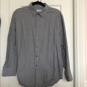Grey micro stripe Calvin Klein dress shirt